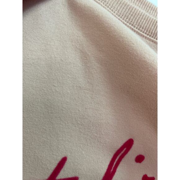 Wildfox Women’s But First Cocktails Sweatshirt Size XXL Pink Velvet Spellout - Picture 8 of 8